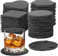 72 Pcs Slate Coasters for Laser Engraving Blanks Slate Coasters Bulk for Engraving Black 4 Inch Blank Laser Engraving, Hand Painted, Scratch Resistant Bottom 18Square+18Round+18Heart+18Hexagon