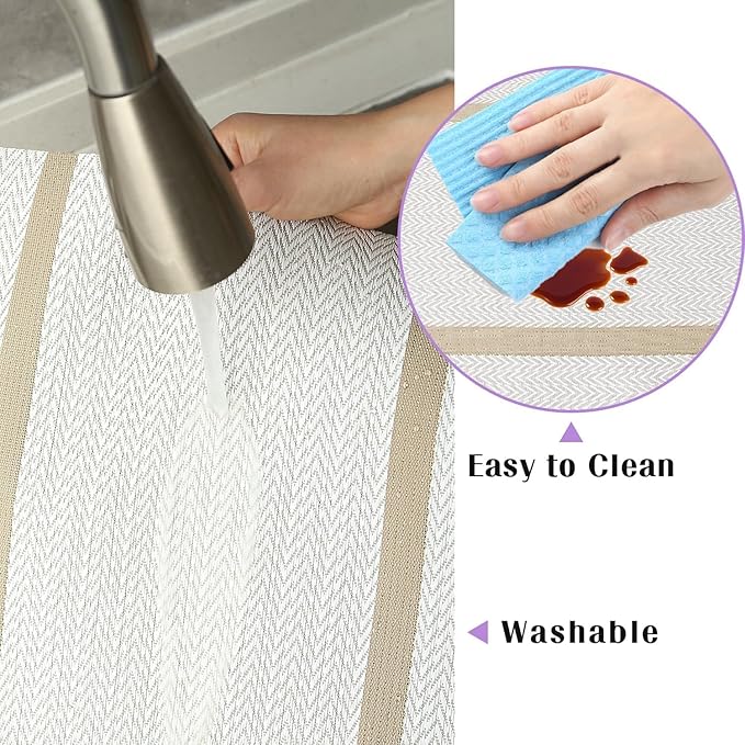 FAVE Placemats Set of 12 White Placemats Woven with Golden Thread Vinyl Place Mats Heat Resistant Table Mats Set of 12 for Wedding, Banquet, Birthday, Party, Restaurant(White, 12"x18"-12PCS)