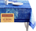 Maison d' Hermine Table Cloth Square Table 100% Cotton 54 x 54 Inches Tablecloth Reusable Decorative for Dining Room Farmhouse Home Valentines Day Decorations Spring Summer - Indigo Love