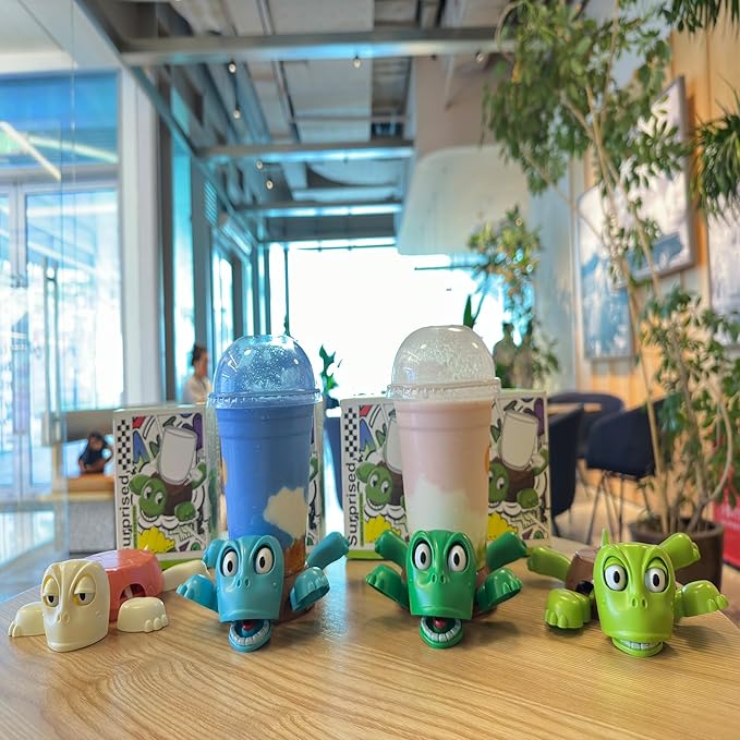 XYG Turtle Cup Holder Coaster with Liftable Limbs and Expressive Face for Home Decor, Car, 2 PC in Green Blue