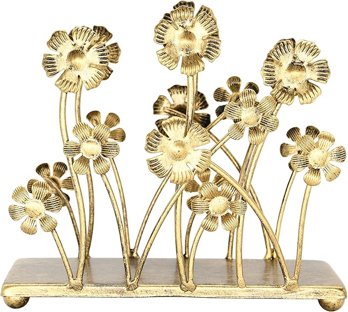 OwlGift Vintage Iron Art Napkin Holder For Table, Sunflower Farmhouse Tissue Holder, Cocktail Napkin Dispenser, Rustic Napkin Paper Rack For Home Kitchen Supplies – Bronze