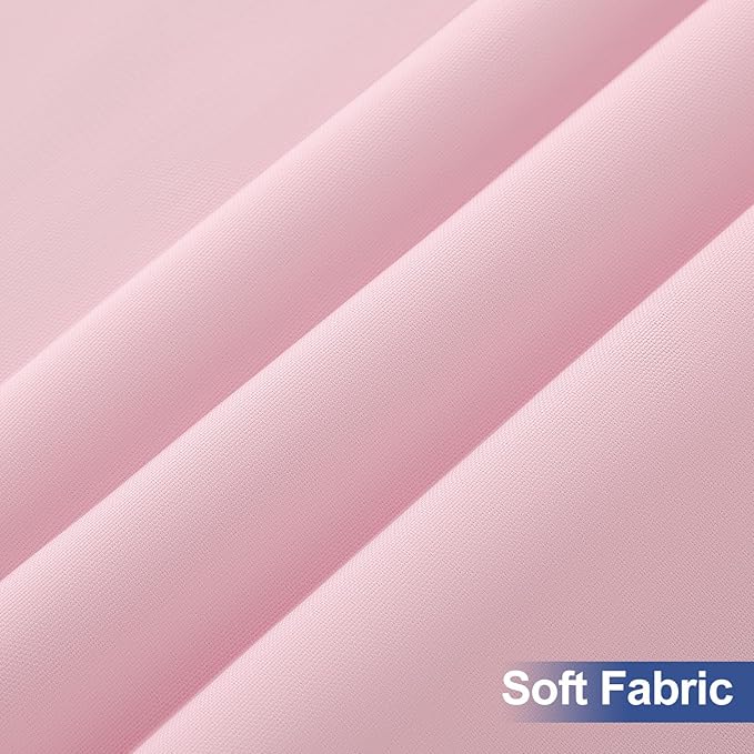 homing 2 Pack Rectangle Table Cloth, Elastic Fitted Fabric Tablecloth Fits for 8 Foot Folding Tables, Washable Table Cover for Picnic, Camping, Indoor & Valentine's Day (Pink, 30" x 96")