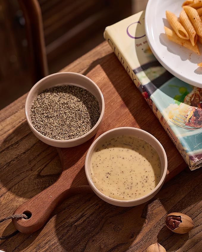 famiware Milkyway Ceramic Soy Sauce Dish, Dipping Bowls Set of 6, Dipping Sauce Bowls/Dishes, 4oz Small Serving Bowls for Side Dishes, Condiment, Sushi, Appetizer, Dessert, Cinnamon Brown