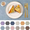 Faux Leather Placemats Set of 6 Washable Artificial Leather Table mats for Kitchen Table - Heat Resistant, Waterproof, Easy Clean, Anti Slip 11.8" x 17" (Light Blue-6 Pack)