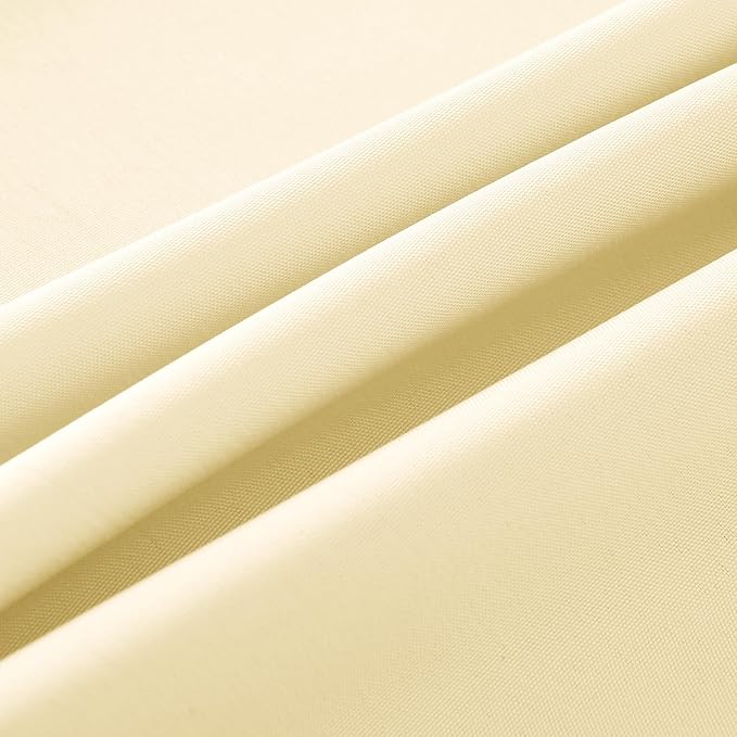 2-Pack 60x102 inch Beige Table Cloths, Solid Stain and Wrinkle Resistant Oblong Tablecloth, Premium Plain Weave Polyester Fabric Rectangle Table Linen Covers for Hotel, Wedding