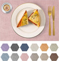 Faux Leather Placemats Set of 4 Washable PU Table mats for Kitchen Table - Heat Resistant, Waterproof, Easy Clean, Anti Slip 11.8" x 17" (Pink-4 Pack)