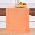 Solino Home Linen Coral Table Runner 108 Inches Long - 100% Pure Linen Hemstitch 14 x 108 Inch Table Runner for Dining, Valentines, Spring, Easter - Classic Hemstitch