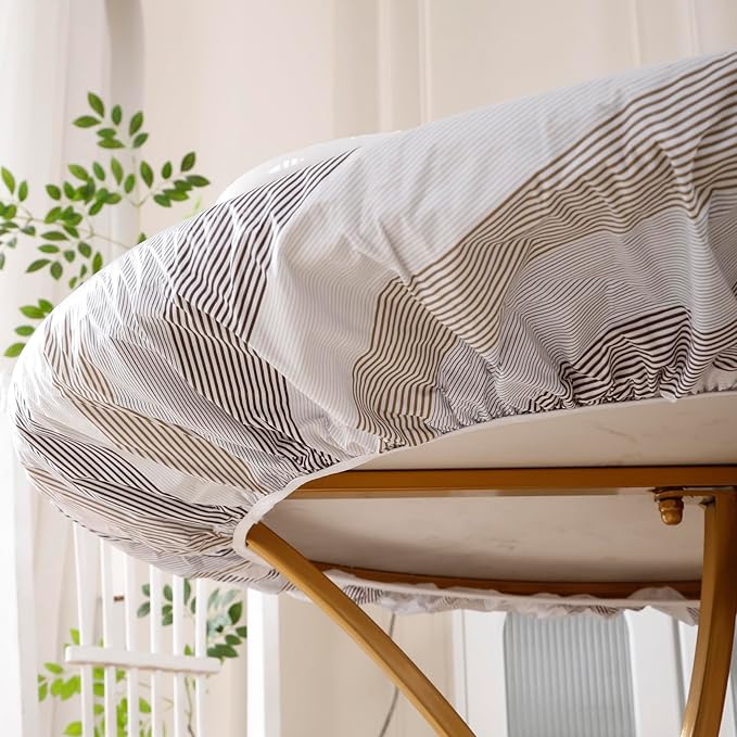Walrus Round Vinyl Fitted Tablecloth with Flannel Backing Elastic Edge Design Table Cover Waterproof Oil-Proof PVC Table Cloth Stain-Resistant Best for 37"-44" Round