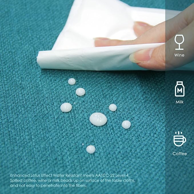 BALCONY & FALCON Rectangle Tablecloth Washable Wrinkle Resistant and Water Proof Table Cloth Decorative Linen Fabric Tablecloths for Dining Parties Kitchen Wedding and Outdoor Use (Lake Blue, 57x85)