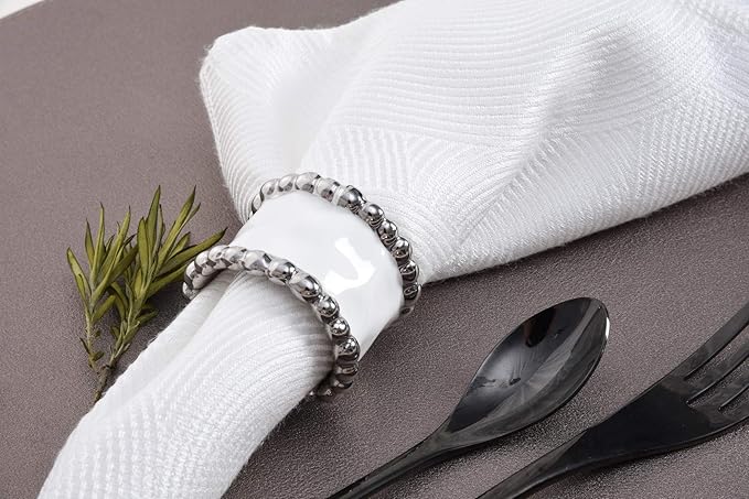 Pampa Bay Porcelain Salerno Napkin Ring - Set of 4
