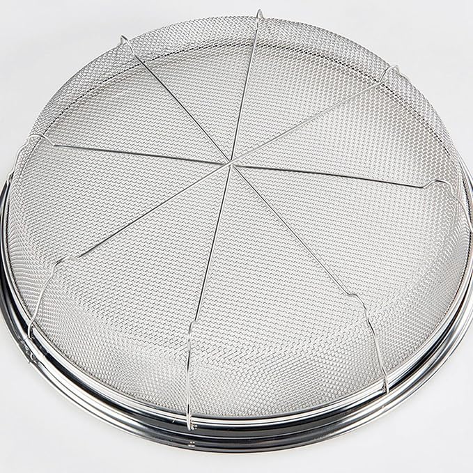 Fine Mesh Strainer for Kitchen, Stainless Steel Colander Bowl for Pasta, Rice, Fruit, Metal Net Baskets with Resting Base - Strain, Drain, Rinse （Diameter 7.48 inch）