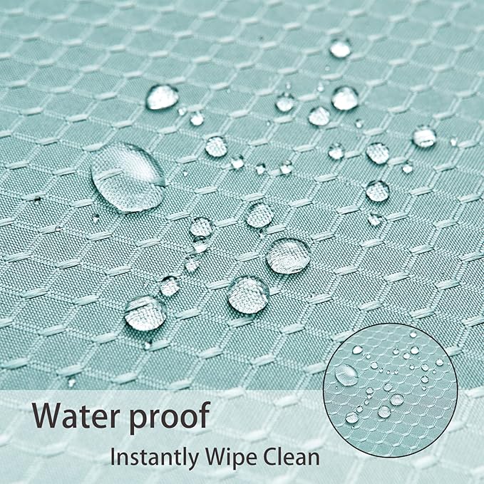 Place Mats Set of 8 – Rectangle Rectangular Waterproof Fabric Polyester Cloth Washable Wipeable Heat Resistant Placemats for Kitchen Dining Dinner Table Indoor 13 x 19 Inch Turquoise