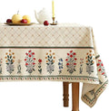 ISAENNE Designer Vintage Linen Floral Extra Long Rectangle Tablecloth,Fall Colorful Modern Table Cloth,Anti-Wrinkle Decor Tablecloths for Dining Thanksgiving Kitchen Christmas,63"*110"-Bertina E