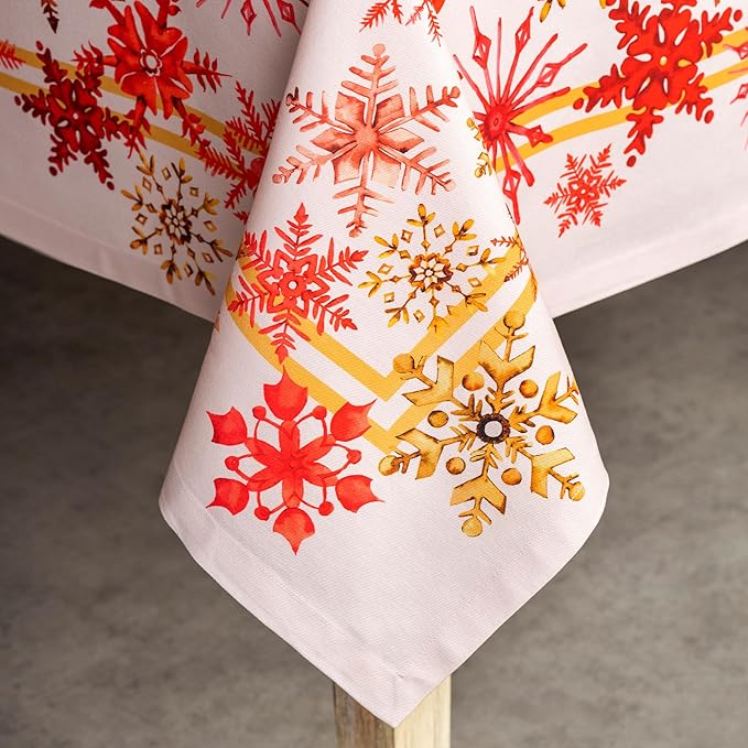 Maison d' Hermine Table Cloth Square Table 100% Cotton 54 x 54 Inches Fall Tablecloth Reusable Everyday Use for Thanksgiving Christmas Decorations Dining Farmhouse Party (Crystal Star)