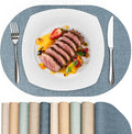 Oval Placemats for Dining Table Set of 2, Washable Leather Table Mats, Waterproof Heat-Resistant Non-Slip Kitchen Placemats, Simple Style Oval Design