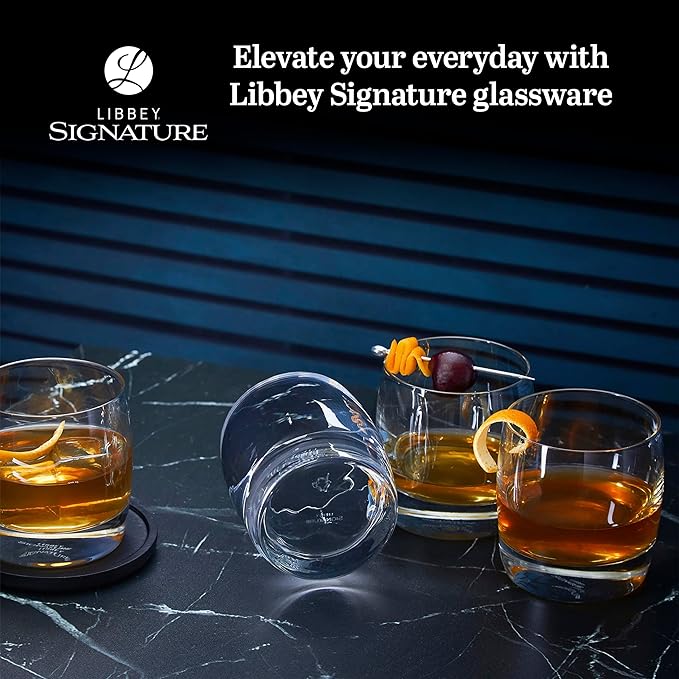 Libbey Signature Kentfield Rocks Cocktail Glasses, 12 ounce, Set of 8