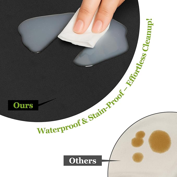 Warmstar Leather Table Cover 12 x40 Inch, 1.8MM Thick PVC Table Protector Waterproof, Desk Cover Protector Non-Slip Table Pad for Kitchen, Dresser, Gaming Desk,Dining Room Table