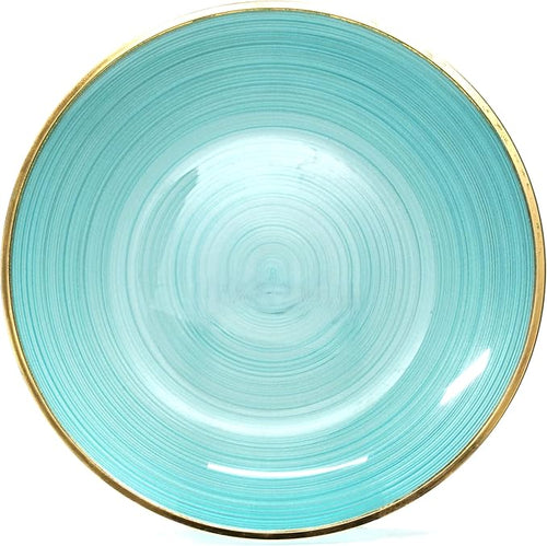 " OCCASIONS " 240 Plates Pack,(120 Guests) Premium Wedding Party Disposable Plastic Plates Set -120 x 10'' Dinner + 120 x 7'' Salad/Dessert (Belize, Aqua & Gold)