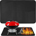 Heat Resistant Mats for Countertop and Grill Table, Fireproof Grill Mats for Camping Table Mat, Portable Charcoal and Gas Grill, Pizza Oven Compatible with Blackstone, Ninja 25x19.5x0.02in, Black