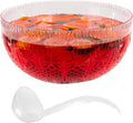 Upper Midland Products Crystal Cut Plastic Punch Bowl With Ladle 3 Gallon Large Bowls For Parties