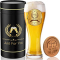 80th Birthday Beer Glasses Gifts, Personalized '1946' Vintage Glass Ware Set for Men, Black Gift Package with Drinking Glass, Coaster, and Card for 80 Years Old Man