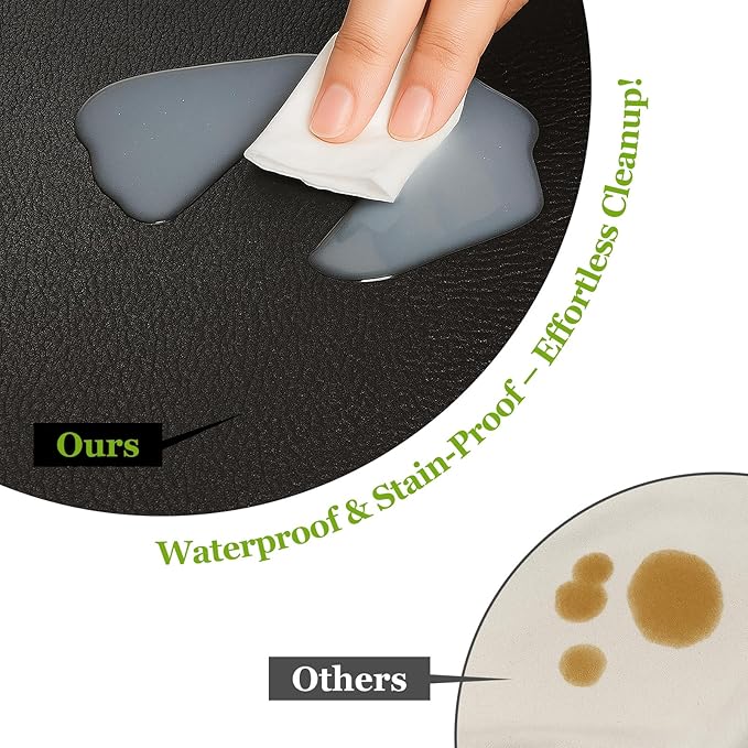 Warmstar Leather Table Cover 12 x80 Inch, 1.8MM Thick PVC Table Protector Waterproof, Desk Cover Protector Non-Slip Table Pad for Kitchen, Dresser, Gaming Desk,Dining Room Table