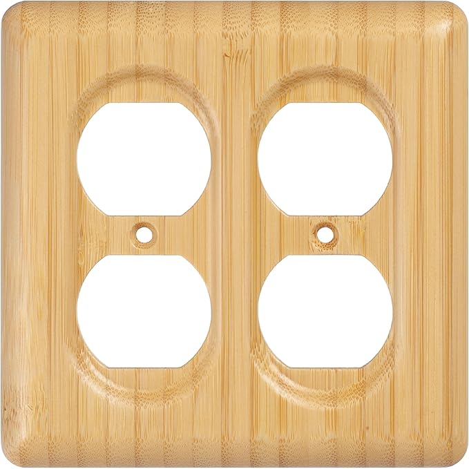 Bamboo Electrical Outlet Covers Duplex Receptacle Natural Wood Wall Plate Cover