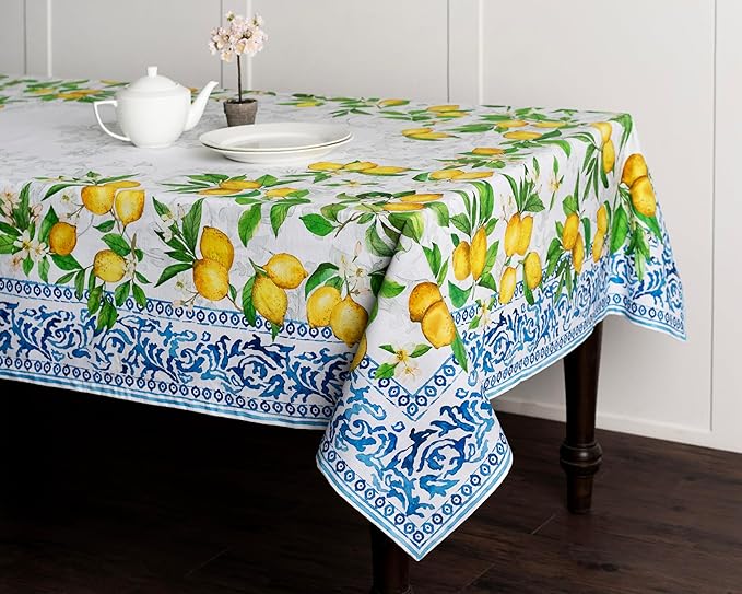 Maison d' Hermine Table Cloth Square Table 100% Cotton 60 x 60 Inches Tablecloth Reusable Decorative for Dining Room Farmhouse Home Valentines Day Decorations Spring Summer - Cedrat