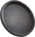 Round Wooden Serving Tray with Beads, Circle Vintage Black Wood Coffe Table Tray for Dining Room Table Centerpiece, Kitchen Counter