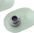 FunWheat Oval Braided Placemats Set of 8 Table Mats for Dining Tables Washable Heat Resistant Place Mats for Indoor Outdoor Use 12 x18 Inch(Oval Fog Green, 8pcs)
