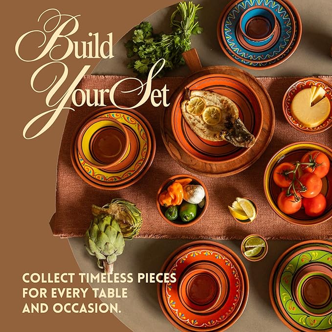 Cactus Canyon Ceramics Spanish Terracotta 5-Piece Tiny Super Small Mini-Bowl (Pinch Bowls) Set, Multicolor