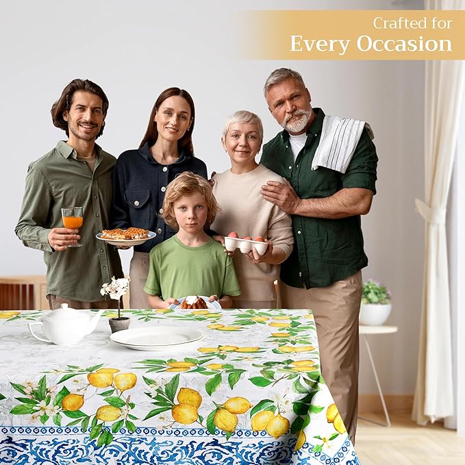Maison d' Hermine Table Cloth Square Table 100% Cotton 60 x 60 Inches Tablecloth Reusable Decorative for Dining Room Farmhouse Home Valentines Day Decorations Spring Summer - Cedrat