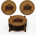 LazerEdge Shaw Bears Wooden Coaster Set - Cherry Wood - Officially Licensed Product - 4-Pack