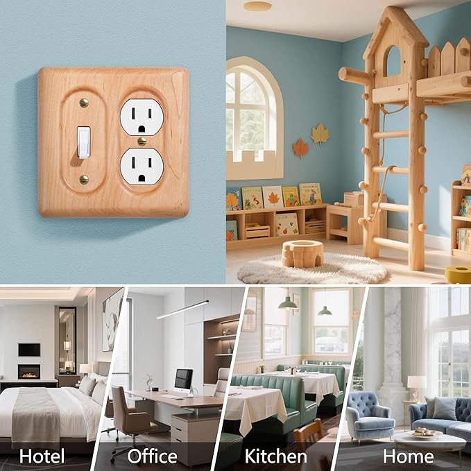 Maple Wood Switch Plates And Outlet Covers Elegant And Durable Plates For Switches And Outlets