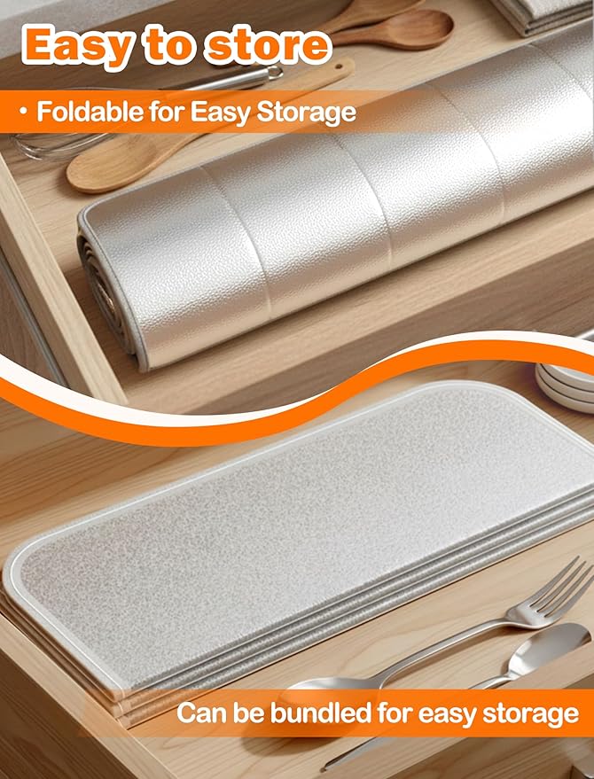Heat Resistant Mat for Countertop 15.7x35.4 inch – Kitchen Counter Protector Blocks Up to 50% Heat, for Food Warming Mats, Air Fryer, Coffee Maker, Toaster Oven, Waterproof & Oil-Resistant