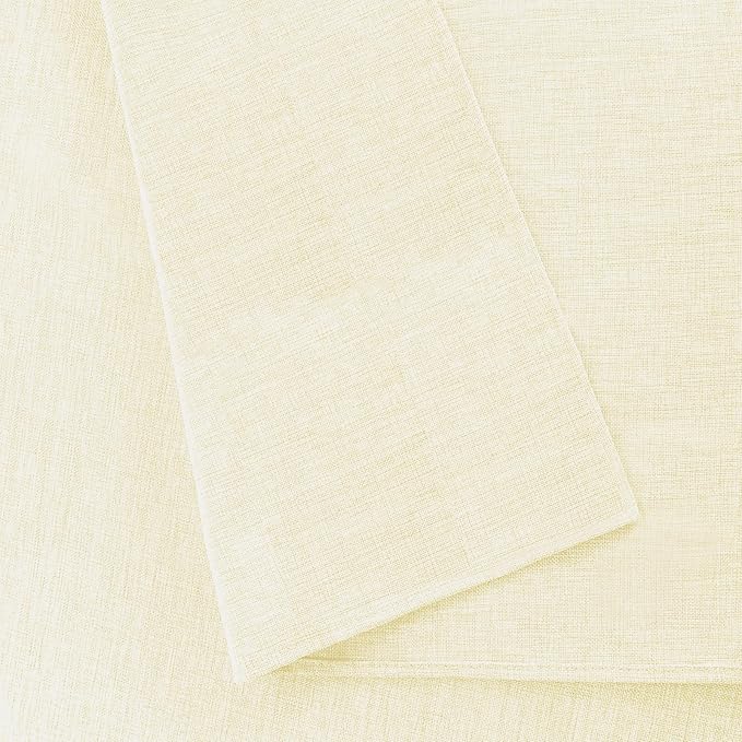 Hiasan 2 Pack Faux Linen Square Tablecloth - Wrinkle and Stain Resistant Washable Table Cloth for Kitchen Dining Room Holiday Table Cover for Party Dinner, Champagne, 60 x 60 Inch