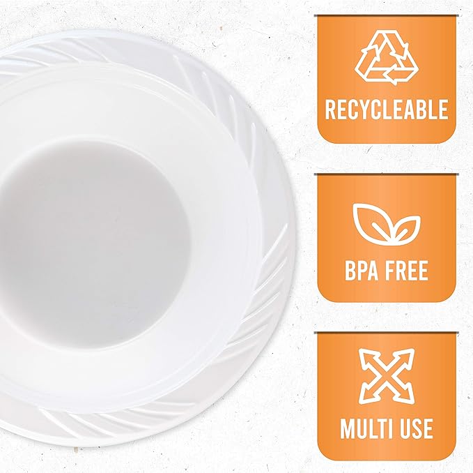 200 Count Disposable 12 ounce White Plastic Soup Bowls