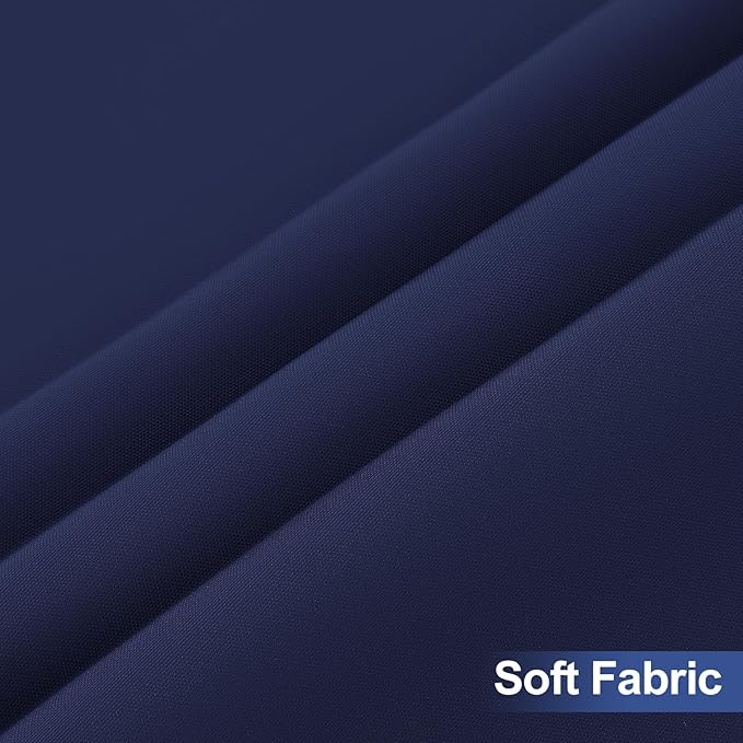 homing 2 Pack Rectangle Table Cloth, Elastic Fitted Fabric Tablecloth Fits for 8 Foot Folding Tables, Washable Table Cover for Picnic, Camping, Indoor & Outdoor (Navy Blue, 30" x 96")