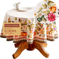 Maison d' Hermine Table Cloth Round Table 100% Cotton 63 Inches Fall Tablecloth Reusable Everyday Use for Thanksgiving Christmas Decorations Dining Farmhouse Party (Pumpkin Garden - Cloudy Cream)