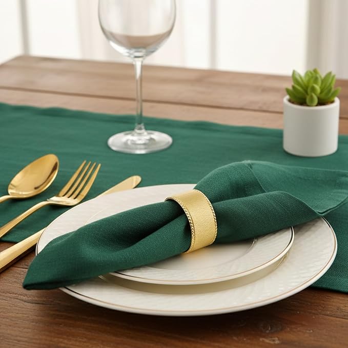 Napkin Holders for Cloth Napkins Round Serviette Rings Napkin Ring Gold Napkin Rings Set of 12 Metal Napkin Rings Dinner Thanksgiving Wedding Christmas Party Kitchen Table Decoration - CLEENTABLE