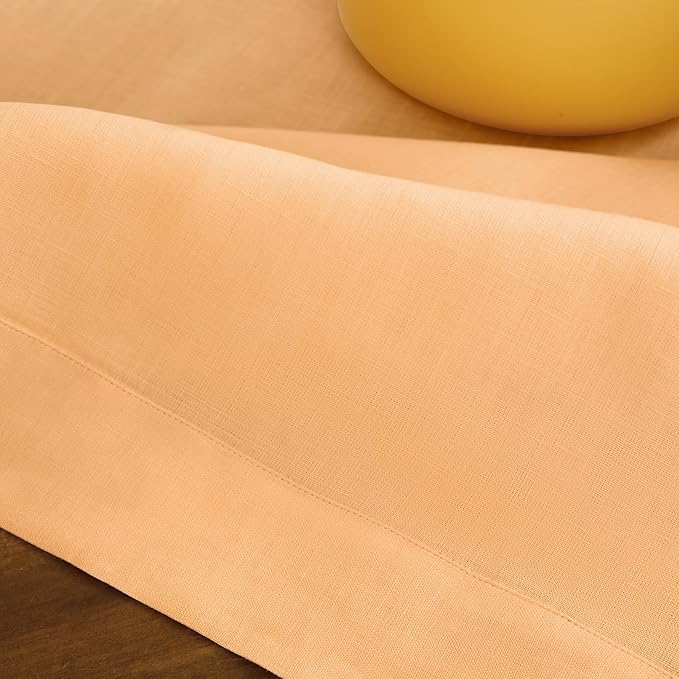 Solino Home Linen Cloth Placemats Set of 4-100% Pure Linen Peach Placemats 14 x 19 Inch for Valentines, Spring, Easter - Fete