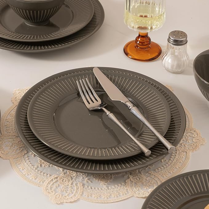 Dinnerware sets plates and bowls sets modern plates,Ceramic Dinnerware Sets,12 Pieces Porcelain Lightweight Plates,Scratch Resistant Dish Set (style - 14, 4 - Set (12pcs))