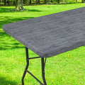 Smiry Rectangle Table Cloth Cover, Waterproof Elastic Fitted Picnic Tablecloth for 4 Foot Tables, Wipeable Flannel Backed Vinyl Tablecloths for Camping, Dining, Outdoor (Dark Grey, 30" x 48")
