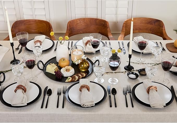 Solino Home Linen Light Natural Tablecloth 60 x 144 Inch - Classic Hemstitch, 100% Pure Linen Rectangular Tablecloth - Machine Washable Table Cloth for Spring, Easter