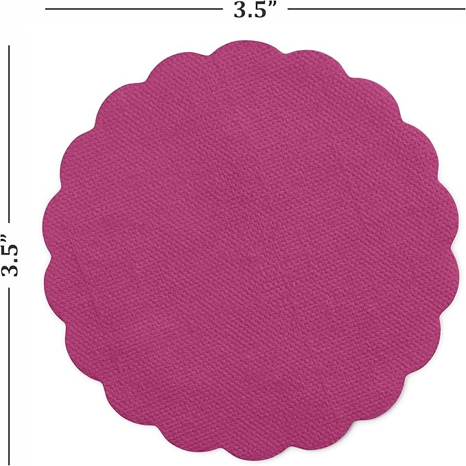 Disposable Fuchsia Paper Coasters for Drinks, 3.5 Inch Round Coasters for Bar, Cocktail, Beverage, Wine Or Event, 500 Pack Bulk