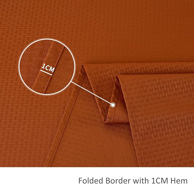 maxmill Rectangle Weaved Design Tablecloth Waterproof Spillproof Wrinkle Free Fall Table Cloth, Kitchen Dining Room Thanksgiving Decoration, Fabric Table Cover Halloween Party, 60 x 84 Inch, Rust