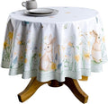 Maison d' Hermine Table Cloth Round Table 100% Cotton 63 Round Inches Tablecloth Reusable Decorative for Dining Room Farmhouse Home Valentines Day Decorations Spring Summer - Easter Dew