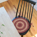 Homespice Autumn Maple Jute Braided Kitchen Chair Pads 15x15 Set of 2 - Durable, Naturally Comforting & Reversible