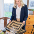 Homespice Kilimanjaro Jute Woven Placemats, Warm Primitive Decor, Set of 4, Black and Tan 13x19 Rectangle Table Mats - Vibrant Colors, Durable, Easy to Clean and Protects Furniture