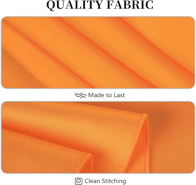 8 Pack Orange Tablecloth 60 x 126 Inch Rectangular Table Cloth for 8 Foot Rectangle Tables, Wrinkle Resistant Washable Rectangle Fabric Table Covers for Wedding Party Banquet Buffet and Camping